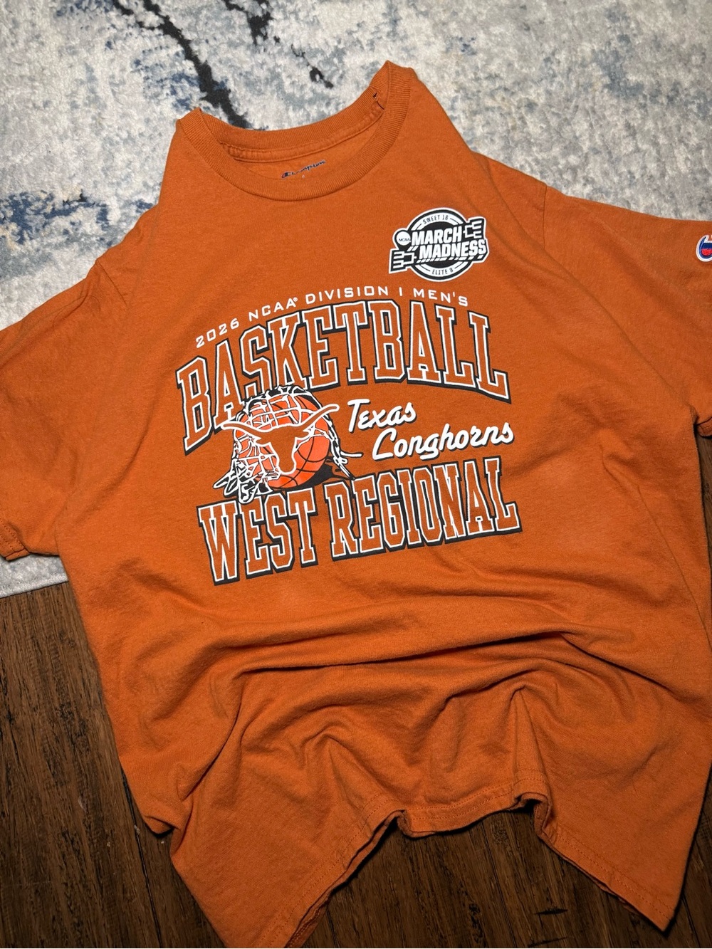 Champion Texas Longhorns 2026 March Madness T Shirt Burnt Orange Size Large